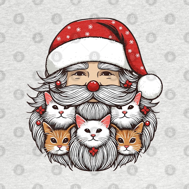 Funny Santa Beard Full of Cats by hippohost